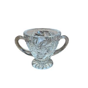 VTG 1930s Pinwheel and hobstar Crystal Cut Glass Sugar Bowl